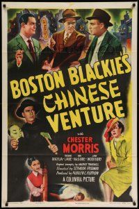 5b140 BOSTON BLACKIE'S CHINESE VENTURE 1sh '49 detective Chester Morris in Chinatown!