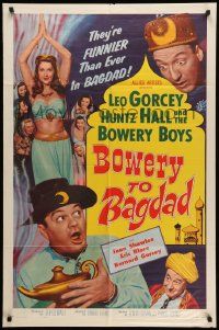 5b143 BOWERY TO BAGDAD 1sh '54 wacky Bowery Boys Leo Gorcey & Huntz Hall + sexy bellydancer!