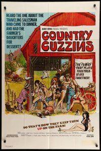 5b219 COUNTRY CUZZINS 1sh '70 sexploitation, a family that plays together stays together!