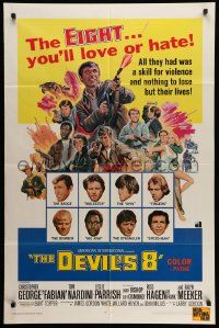 5b254 DEVIL'S EIGHT int'l 1sh '69 Christopher George, Fabian, they had skill for violence,action art