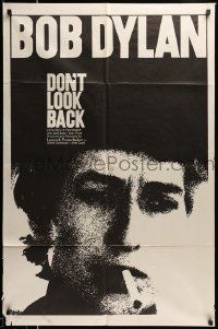 5b273 DON'T LOOK BACK 1sh '67 D.A. Pennebaker, super c/u of Bob Dylan with cigarette in mouth!