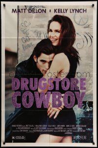 5b281 DRUGSTORE COWBOY 1sh '89 Matt Dillon & sexy Kelly Lynch, directed by Gus Van Sant!