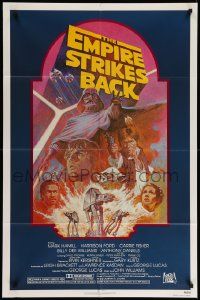 5b301 EMPIRE STRIKES BACK NSS style 1sh R82 George Lucas sci-fi classic, cool artwork by Tom Jung!