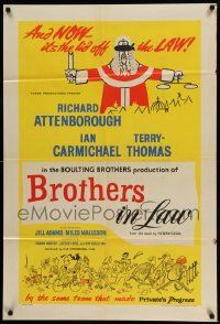 5b005 BROTHERS IN LAW English 1sh '57 Boulting Brothers, Richard Attenborough, art by Ffolkes!