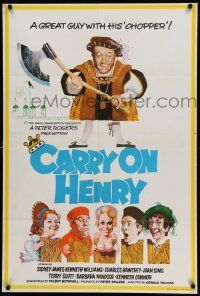 5b010 CARRY ON HENRY VIII English 1sh '72 Sidney James, Williams & Joan Sims historic sex comedy!
