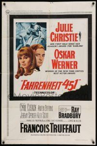 5b317 FAHRENHEIT 451 1sh '67 Francois Truffaut, Julie Christie, Oskar Werner, Ray Bradbury!