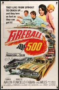 5b333 FIREBALL 500 1sh '66 race car driver Frankie Avalon & sexy Annette Funicello!