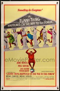 5b361 FUNNY THING HAPPENED ON THE WAY TO THE FORUM style A 1sh '66 wacky image of Zero Mostel!