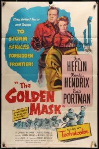 5b374 GOLDEN MASK 1sh '54 Van Heflin, Wanda Hendrix, actually filmed in the Sahara!