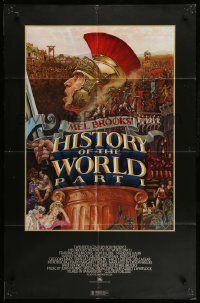 5b420 HISTORY OF THE WORLD PART I 26x40 1sh '81 artwork of gladiator Mel Brooks by John Alvin!