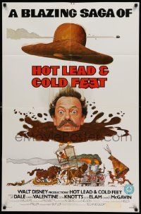 5b425 HOT LEAD & COLD FEET 1sh '78 Disney, wacky art of Don Knotts in mud from the neck down!