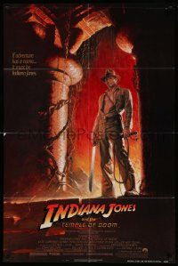 5b453 INDIANA JONES & THE TEMPLE OF DOOM NSS style 1sh '84 Harrison Ford, Bruce Wolfe art!
