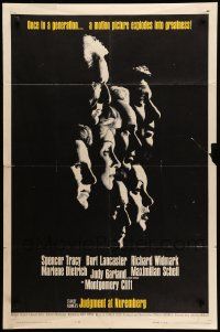 5b472 JUDGMENT AT NUREMBERG 1sh '61 Spencer Tracy, Judy Garland, Burt Lancaster, Dietrich!