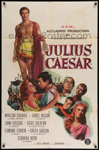 5b473 JULIUS CAESAR 1sh '53 art of Marlon Brando, James Mason & Greer Garson, Shakespeare