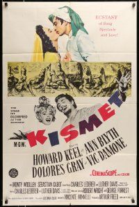5b485 KISMET 1sh '56 Howard Keel, Ann Blyth, ecstasy of song, spectacle & love!