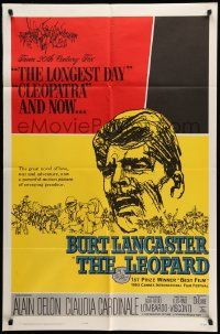 5b513 LEOPARD 1sh '63 Luchino Visconti's Il Gattopardo, cool art of Burt Lancaster!