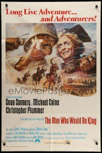 5b578 MAN WHO WOULD BE KING int'l 1sh '75 artwork of Sean Connery & Michael Caine by Tom Jung!