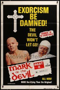 5b590 MARK OF THE DEVIL 2 1sh '74 banned in 19 countries, more horrifying than the original!