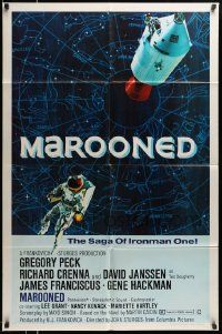 5b594 MAROONED style B 1sh '69 John Sturges, cool different art of astronaut & constellations!