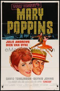 5b600 MARY POPPINS style A 1sh R80 Julie Andrews & Dick Van Dyke in Walt Disney's musical classic!