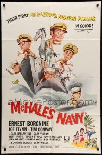 5b605 McHALE'S NAVY 1sh '64 great artwork of Ernest Borgnine, Tim Conway & cast on ship!