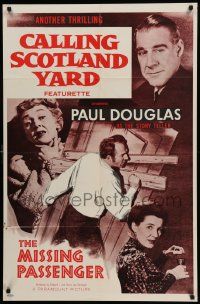 5b620 MISSING PASSENGER 1sh '54 Scotland Yard featurette, Paul Douglas as the story teller!