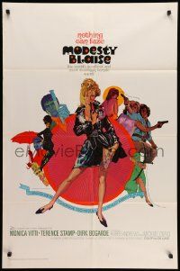 5b624 MODESTY BLAISE 1sh '66 Bob Peak art of sexiest female secret agent Monica Vitti!