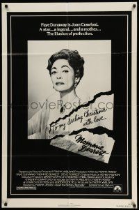 5b625 MOMMIE DEAREST 1sh '81 great portrait of Faye Dunaway as legendary actress Joan Crawford!