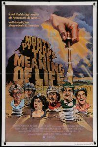 5b628 MONTY PYTHON'S THE MEANING OF LIFE 1sh '83 wacky artwork of the screwy Monty Python cast!
