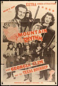 5b636 MOUNTAIN RHYTHM 1sh '49 cowboy western musical, Georgia Slim and the Texas Roundup Boys!
