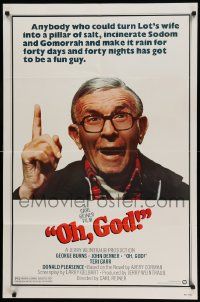 5b683 OH GOD 1sh '77 directed by Carl Reiner, great super close up of wacky George Burns!