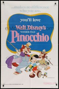 5b747 PINOCCHIO 1sh R78 Disney classic fantasy cartoon about a wooden boy who wants to be real!
