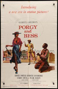 5b762 PORGY & BESS 1sh '59 art of Sidney Poitier, Dorothy Dandridge & Sammy Davis Jr.!