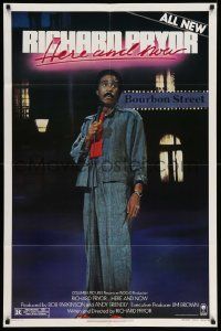 5b813 RICHARD PRYOR HERE & NOW style B 1sh '83 all new stand-up comedy on Bourbon Street!