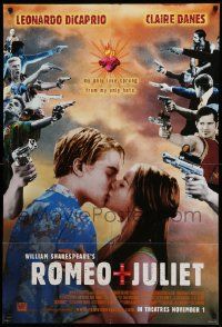 5b819 ROMEO & JULIET style A advance DS 1sh '96 Baz Luhrmann, Leonardo DiCaprio, Claire Danes!