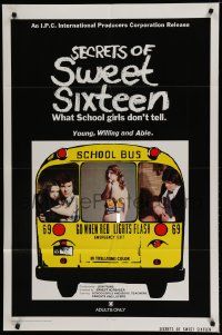 5b840 SECRETS OF SWEET SIXTEEN 1sh '74 what young, willing and able school girls don't tell!