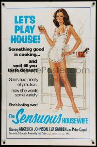 5b842 SENSUOUS HOUSEWIFE 1sh '72 Hausfrauen-Report 3, artwork of sexy wife in nothing but apron!