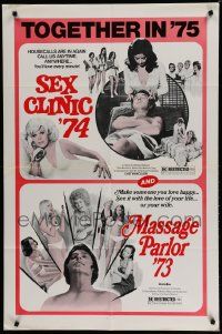5b848 SEX CLINIC '74/MASSAGE PARLOR '73 1sh '75 see it with the love of your life, sexy double-bill!