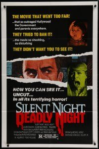 5b854 SILENT NIGHT, DEADLY NIGHT 1sh '84 the movie that went too far, now you can see it uncut!