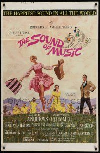 5b877 SOUND OF MUSIC 1sh '65 artwork of Julie Andrews by Howard Terpning, pre-awards w/o Todd-AO