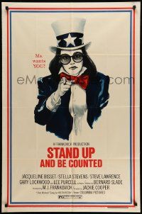 5b884 STAND UP & BE COUNTED style B 1sh '72 women's lib comedy, artwork of female Uncle Sam!
