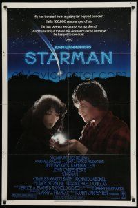 5b889 STARMAN 1sh '84 John Carpenter, close-up portrait of alien Jeff Bridges & Karen Allen!