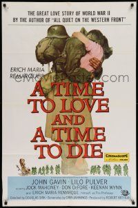 5b930 TIME TO LOVE & A TIME TO DIE 1sh '58 a great love story of WWII by Erich Maria Remarque!