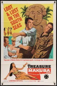 5b937 TREASURE OF MAKUBA 1sh '67 Cameron Mitchell, loot & lust in the South Seas!
