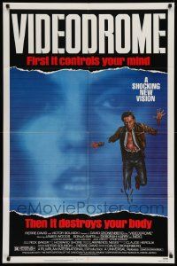 5b947 VIDEODROME 1sh '83 David Cronenberg, James Woods, Debbie Harry, sci-fi!
