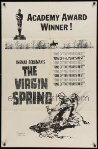 5b951 VIRGIN SPRING 1sh '60 Ingmar Bergman's Jungfrukallan, Max von Sydow, Valberg