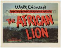 5c012 AFRICAN LION TC '55 Walt Disney's most amazing True-Life adventure feature, animal images!