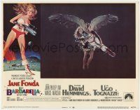 5c542 BARBARELLA LC #3 '68 great image of sexy Jane Fonda flying w/ winged angel John Phillip Law!
