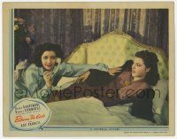 5c553 BETWEEN US GIRLS LC '42 Diana Barrymore laying on bed stares at Kay Francis with phone!