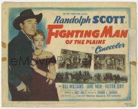 5c124 FIGHTING MAN OF THE PLAINS TC '49 Randolph Scott reaching for gun & holding Jane Nigh!